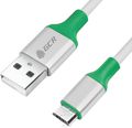 GCR GCR-50509, White Green Silver  USB microUSB (0,5 )