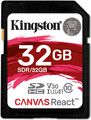 Kingston SDHC Canvas React UHS-I Class U3 32GB  