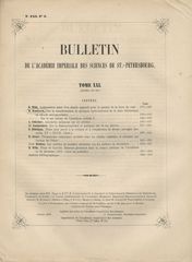 Bulletin de l'Academie Imperiale des Sciences de St.-Petersbourg. Tome XXI, 3, 1876