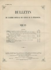 Bulletin de l'Academie Imperiale des Sciences de St.-Petersbourg. Tome XXV, 3, 1879