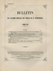 Bulletin de l'Academie Imperiale des Sciences de St.-Petersbourg. Tome XXI, 1, 1875