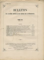 Bulletin de l'Academie Imperiale des Sciences de St.-Petersbourg. Tome XXV, 4, 1879