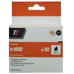 T2 IC-H9362   HP Deskjet 5443/D4163/Photosmart C3183/C4183/D5163/PSC1513 (132), Black