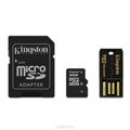 Kingston microSDHC Class 10, 16GB   + SD  + USB reader
