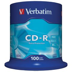  CD-R Verbatim 700Mb 52x DataLife Cake Box, 100  (43411)