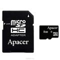 Apacer microSDHC 8GB, Class 4 + 