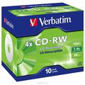 Verbatim CD-RW 700MB, 2-4x, 10, Jewel Case, DL+ (43123)