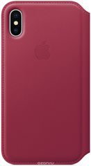 Apple Leather Folio, Berry   iPhone X