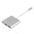 GCR GCR-AP24, Silver  USB Type-C - HDMI + USB 3.0 + Type C