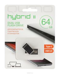 QUMO Hybrid II 64GB, Silver USB-