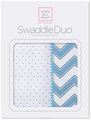 SwaddleDesigns   Swaddle Duo Blue Classic Chevron 2 