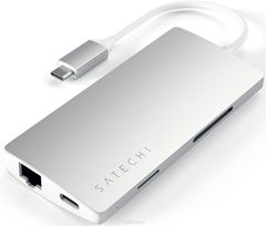 Satechi ST-TCMA2S, Silver USB- Type-C - USB 3.0/Multi-Port Adapter V2 / HDMI / Ethernet RJ-45