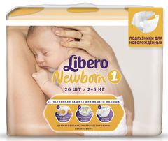 Libero  Newborn Size 1 (2-5 ) 26 