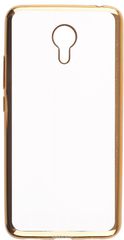 Skinbox Silicone Chrome Border 4People   Meizu M3 Note, Golden