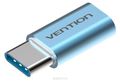 Vention VAS-S10-S, Light Blue - USB Type C M-USB 2.0 micro B 5pin F