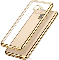 Skinbox 4People Silicone Chrome Border   Samsung Galaxy A3 (2017), Gold